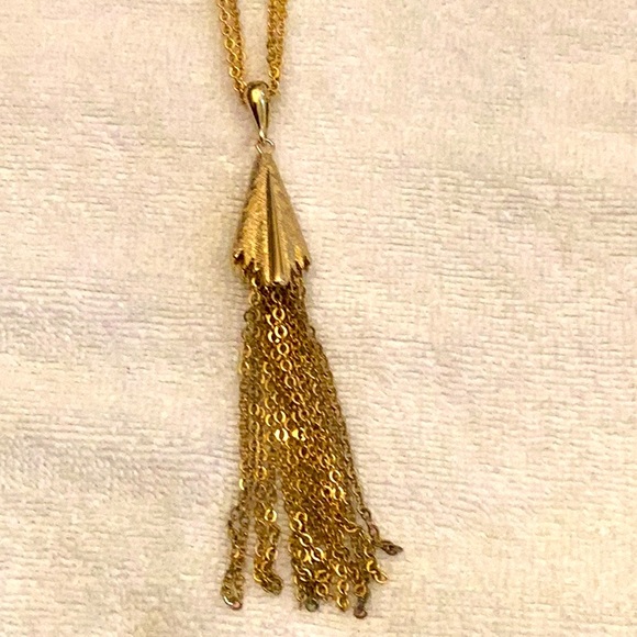 Monet Vintage Double Strand Tassel Necklace - Picture 3 of 6